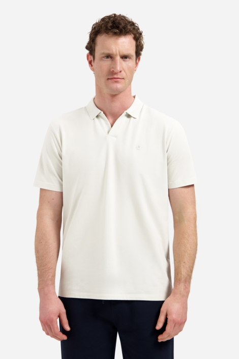 NO-EXCESS beige heren polo | Model vooraanzicht