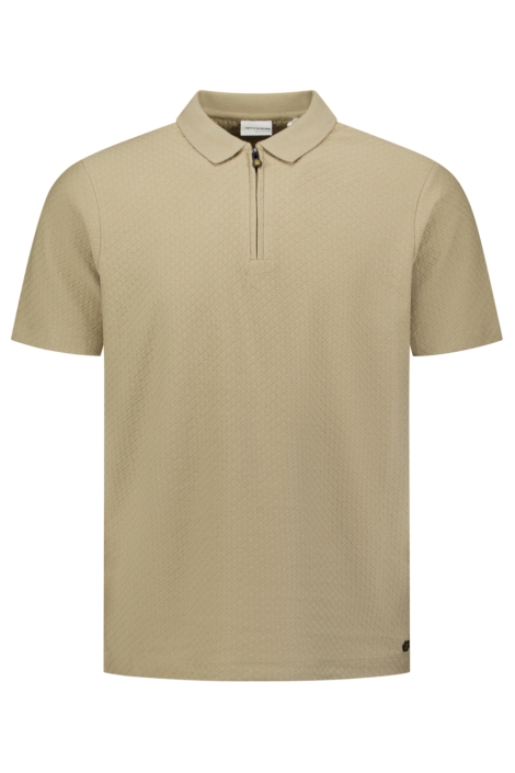 NO-EXCESS taupe heren polo | Vooraanzicht