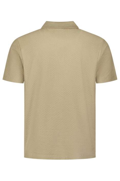 NO-EXCESS taupe heren polo | Achteraanzicht