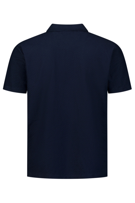 NO-EXCESS blauwe heren polo | Achteraanzicht