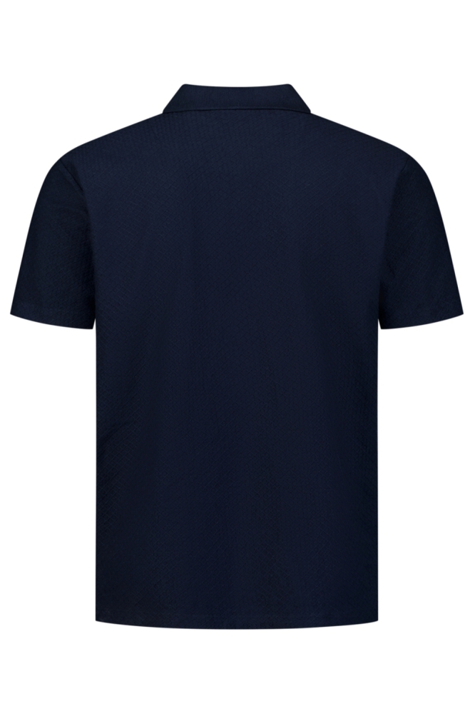 NO-EXCESS blauwe heren polo | Achteraanzicht