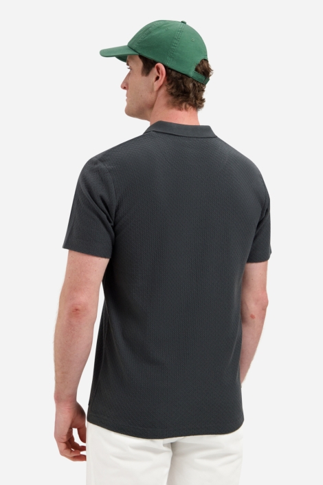 NO-EXCESS grijze heren polo | Model achteraanzicht