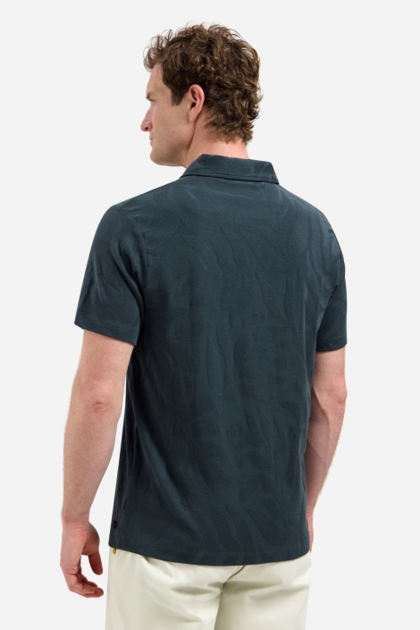 NO-EXCESS groene heren polo | Model achteraanzicht