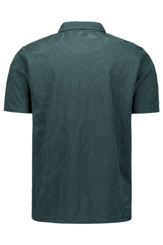 NO-EXCESS groene heren polo | Achteraanzicht