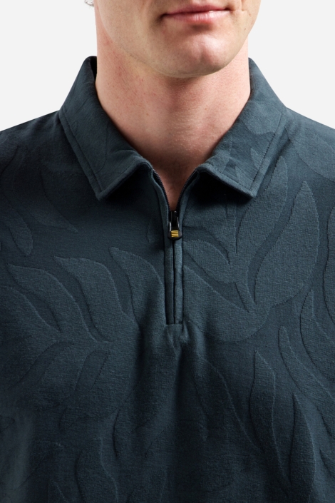 NO-EXCESS groene heren polo | Close up