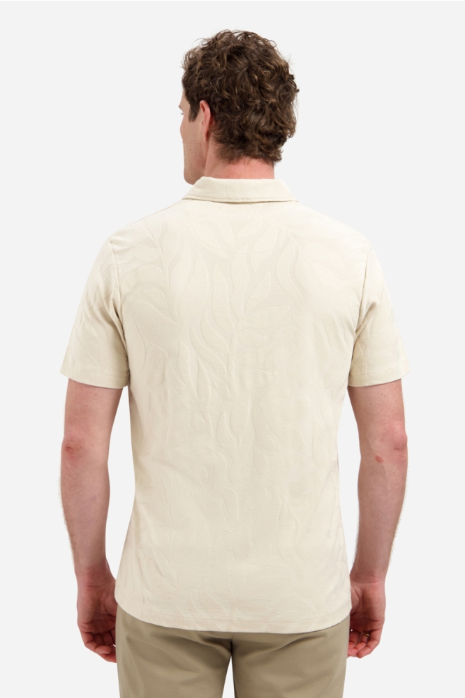 NO-EXCESS zand heren polo | Model achteraanzicht