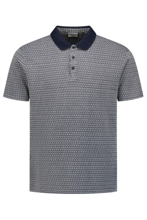 NO-EXCESS blauwe heren polo | Vooraanzicht