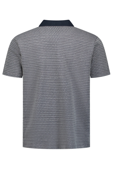NO-EXCESS blauwe heren polo | Achteraanzicht