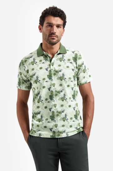 NO-EXCESS Polo POLO SHIRT MET ALLOVER PRINT 31380314 050 GREEN