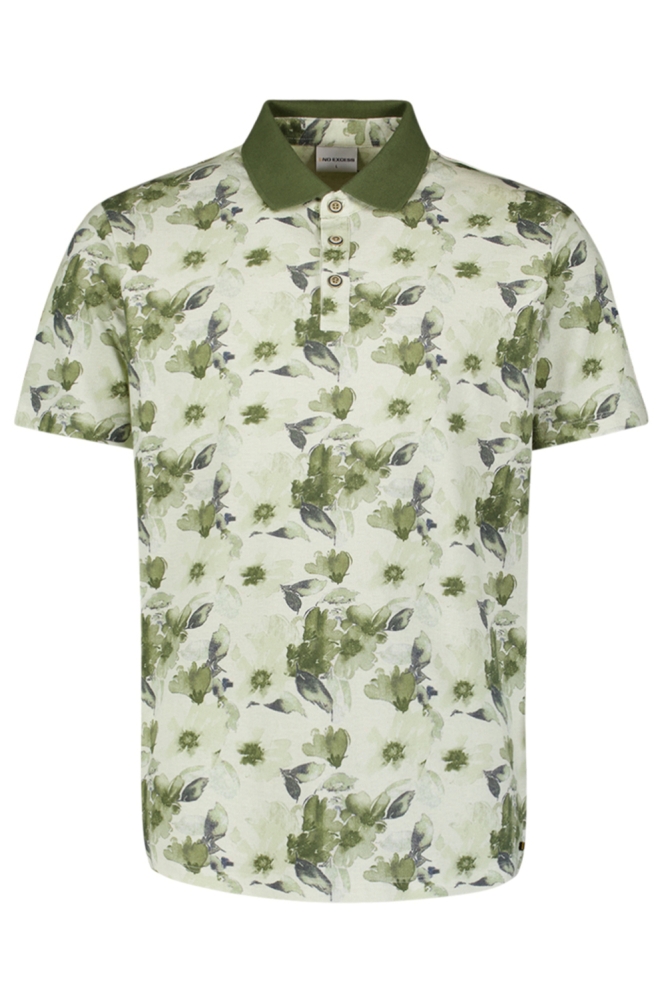 NO-EXCESS groene heren polo | Vooraanzicht