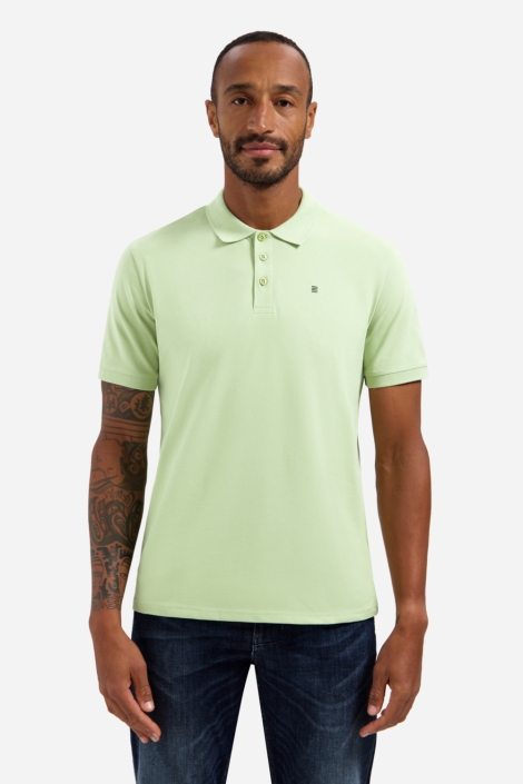 NO-EXCESS groene heren polo | Model vooraanzicht