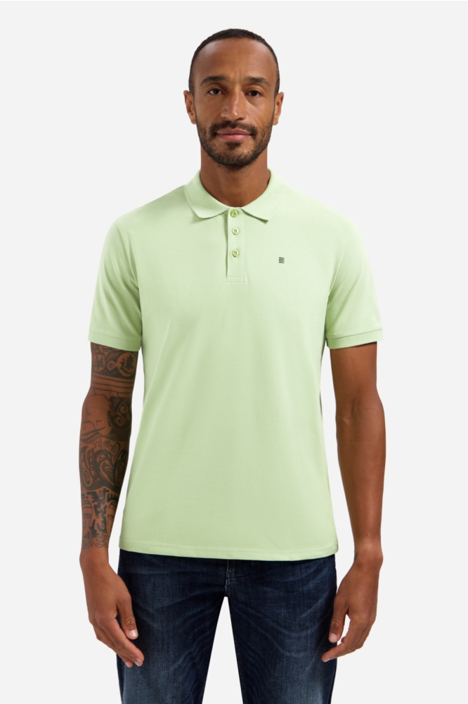 NO-EXCESS groene heren polo | Model vooraanzicht