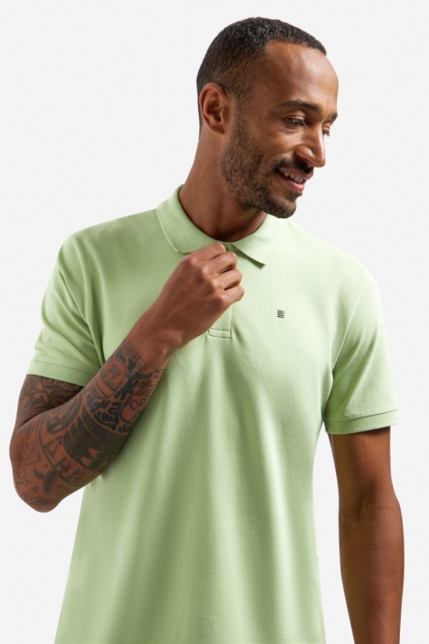 NO-EXCESS groene heren polo | Close up