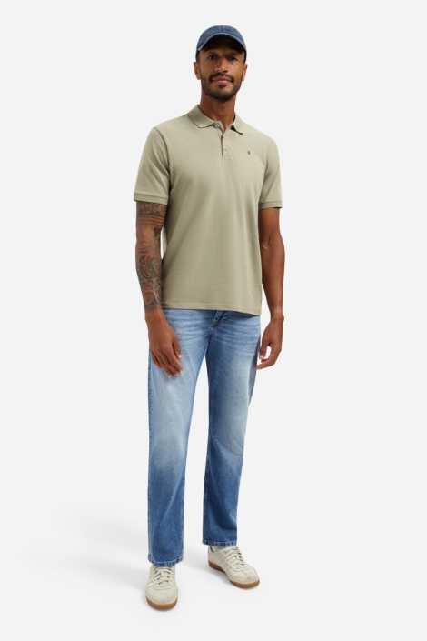 NO-EXCESS taupe heren polo | Model