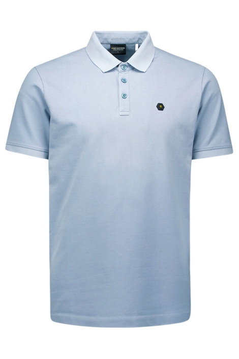 NO-EXCESS blauwe heren polo | Vooraanzicht
