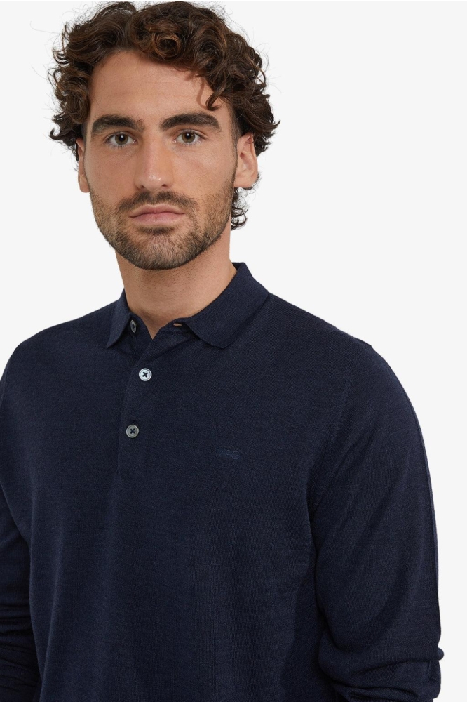 McGregor blauwe heren polo | Close up