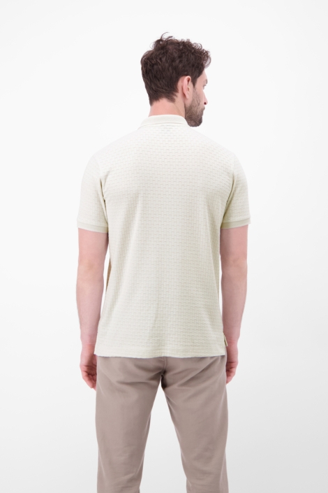 Lerros witte heren polo | Model achteraanzicht