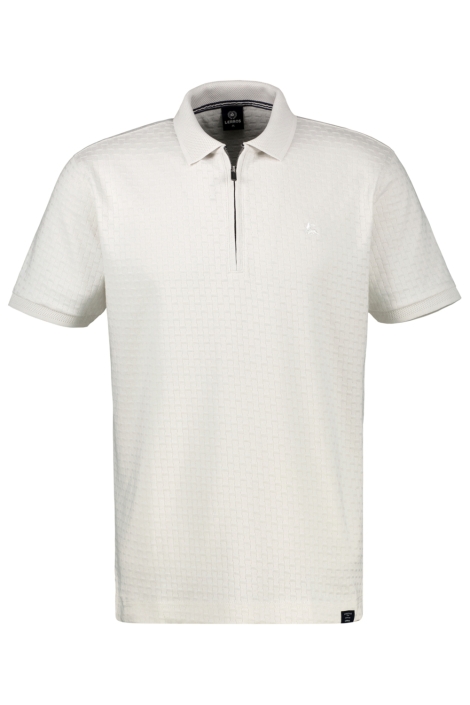 Lerros witte heren polo | Vooraanzicht