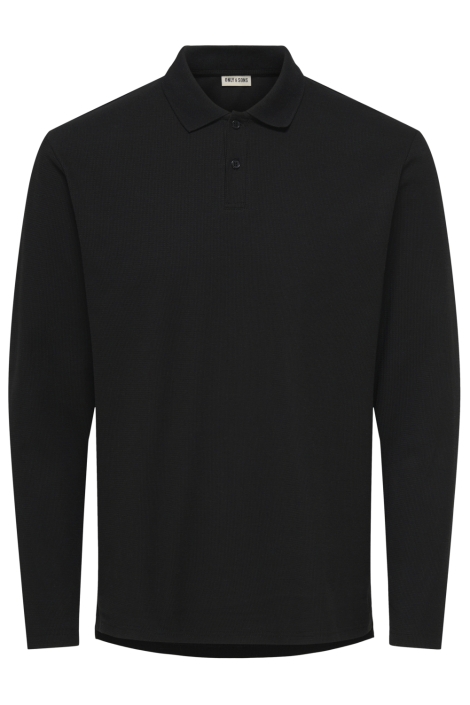 Only & Sons zwarte heren polo | Vooraanzicht