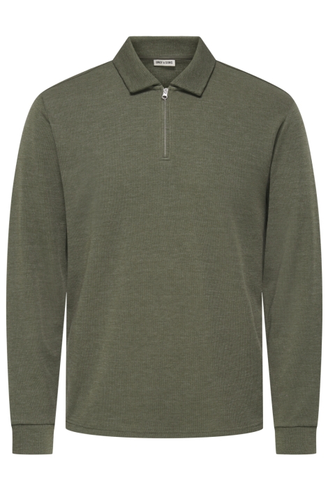 Only & Sons groene heren polo | Vooraanzicht
