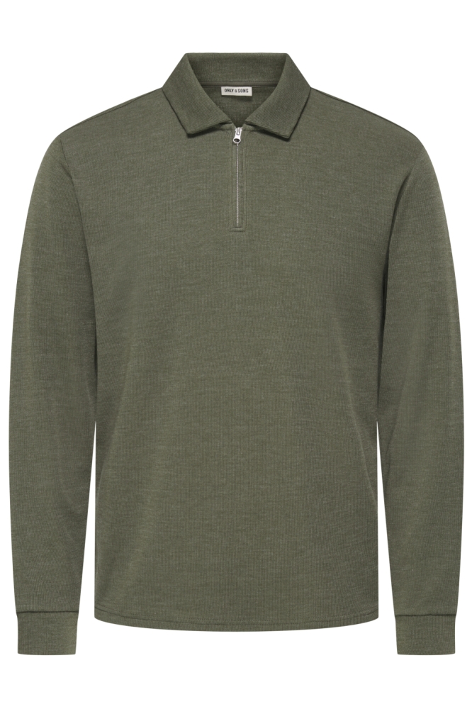 Only & Sons groene heren polo | Vooraanzicht