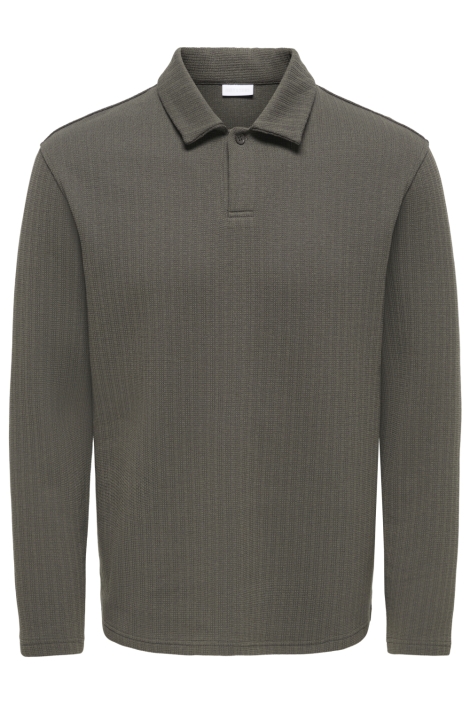 Only & Sons groene heren polo | Vooraanzicht