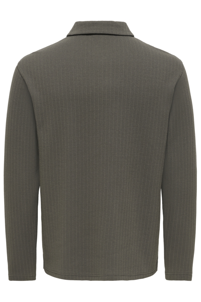 Only & Sons groene heren polo | Achteraanzicht