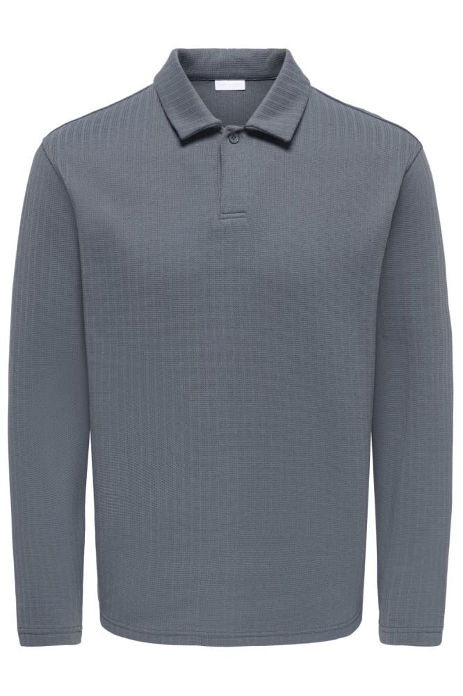 Only & Sons grijze heren polo | Vooraanzicht