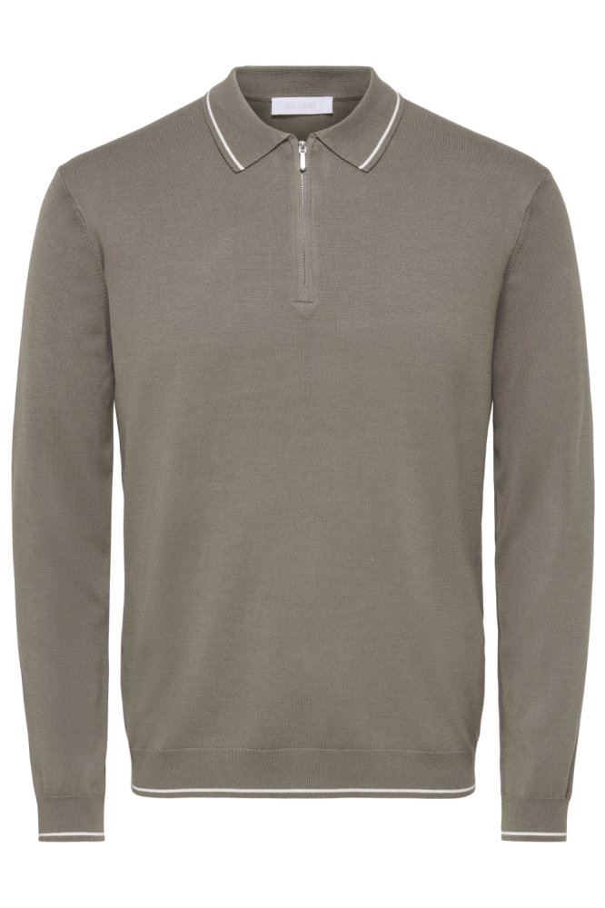 Only & Sons camel heren polo | Vooraanzicht