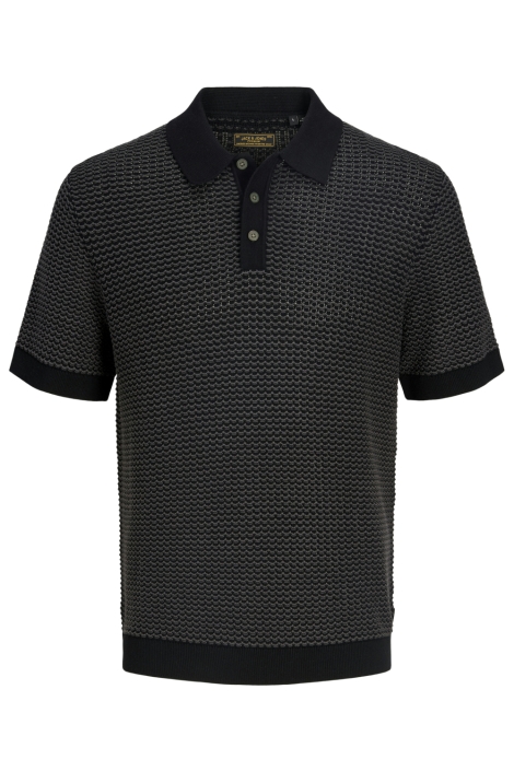 Jack & Jones zwarte heren polo | Vooraanzicht