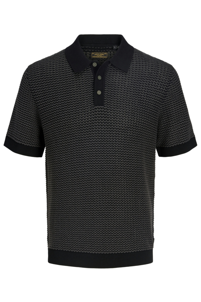Jack & Jones zwarte heren polo | Vooraanzicht