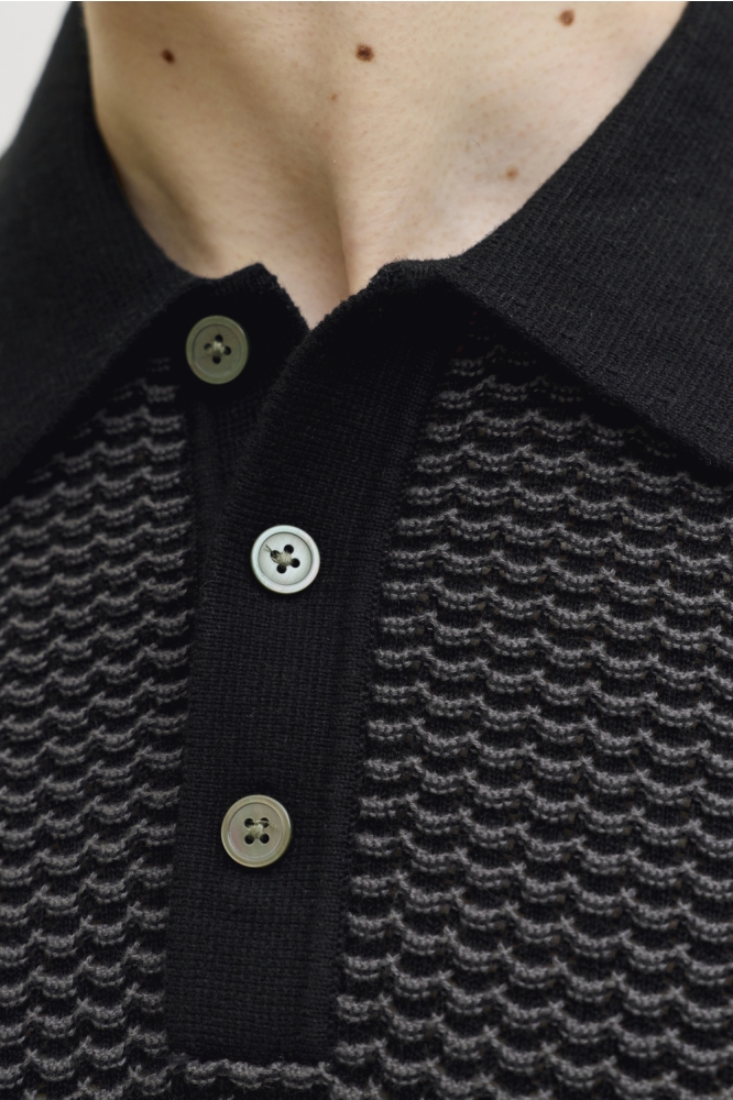 Jack & Jones zwarte heren polo | Kleurstaal