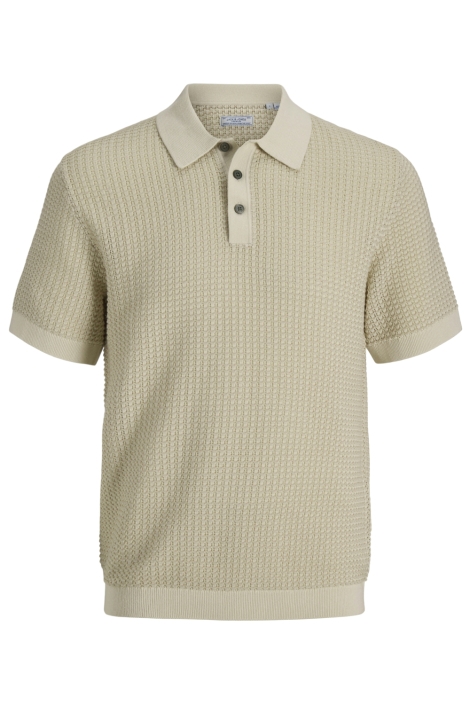 Jack & Jones beige heren polo | Vooraanzicht