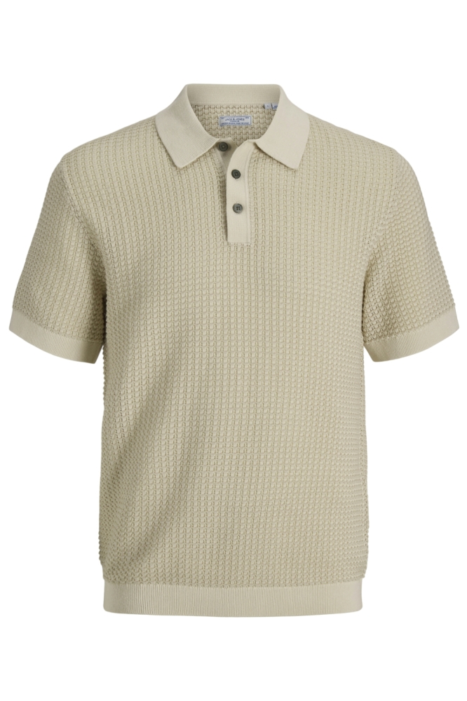 Jack & Jones beige heren polo | Vooraanzicht