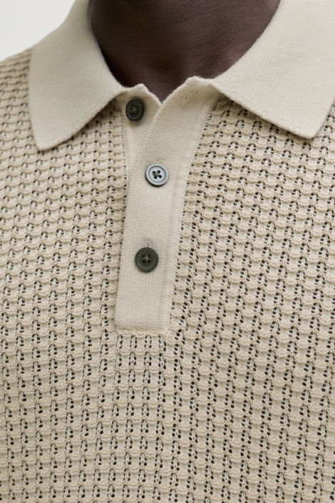 Jack & Jones beige heren polo | Kleurstaal