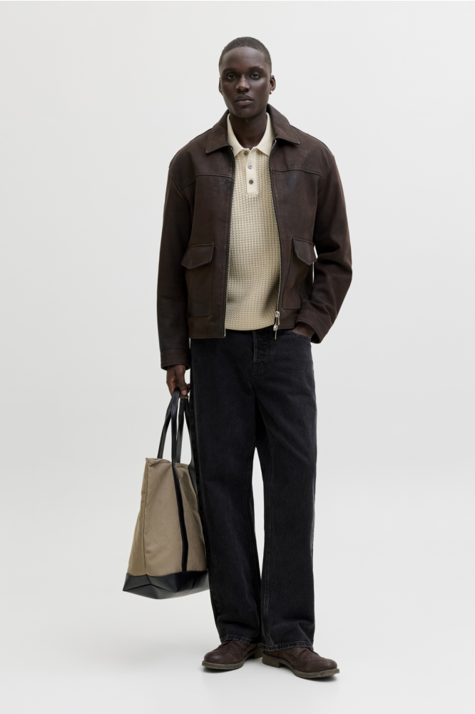 Jack & Jones beige heren polo | Sfeerbeeld, In situatie