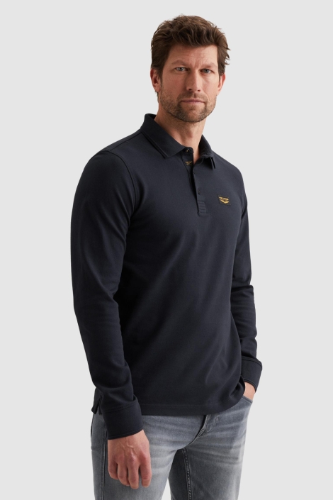 PME legend blauwe heren polo | Model vooraanzicht