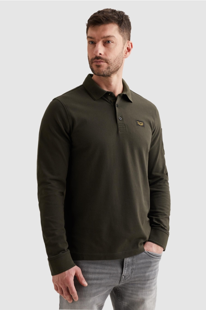 PME legend bruine heren polo | Model vooraanzicht