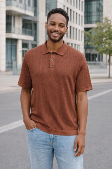 Only & Sons onsmoon reg 12 ss polo knit noos Bruin