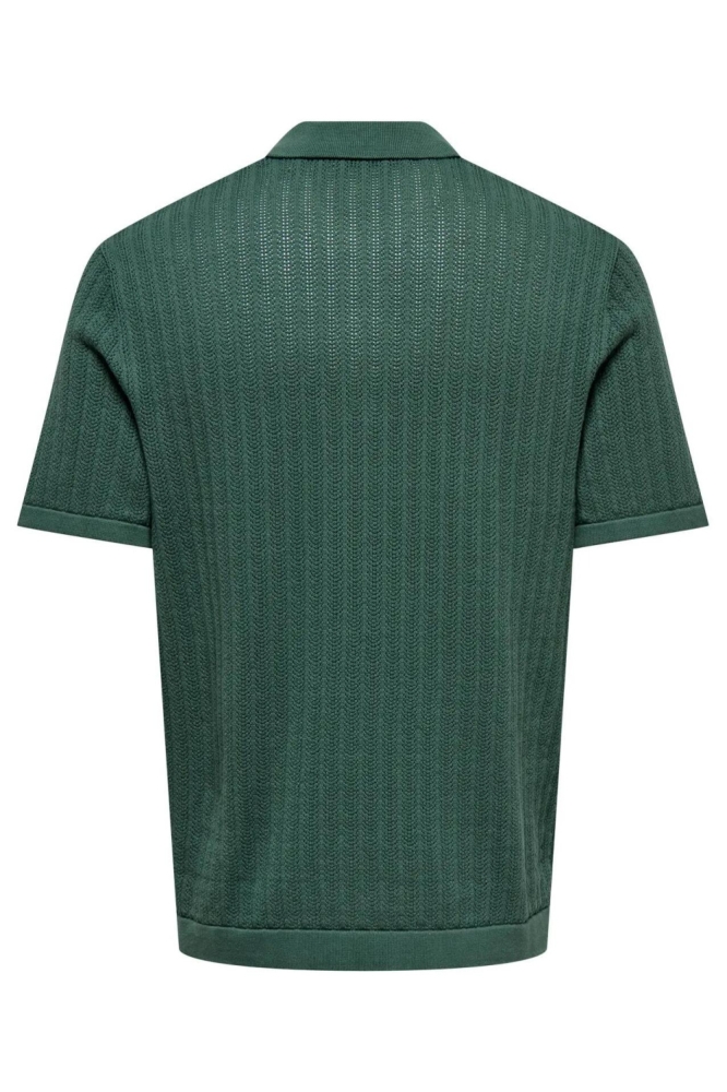 Only & Sons groene heren polo | Achteraanzicht