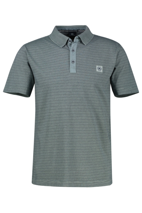 Lerros grijze heren polo | Vooraanzicht