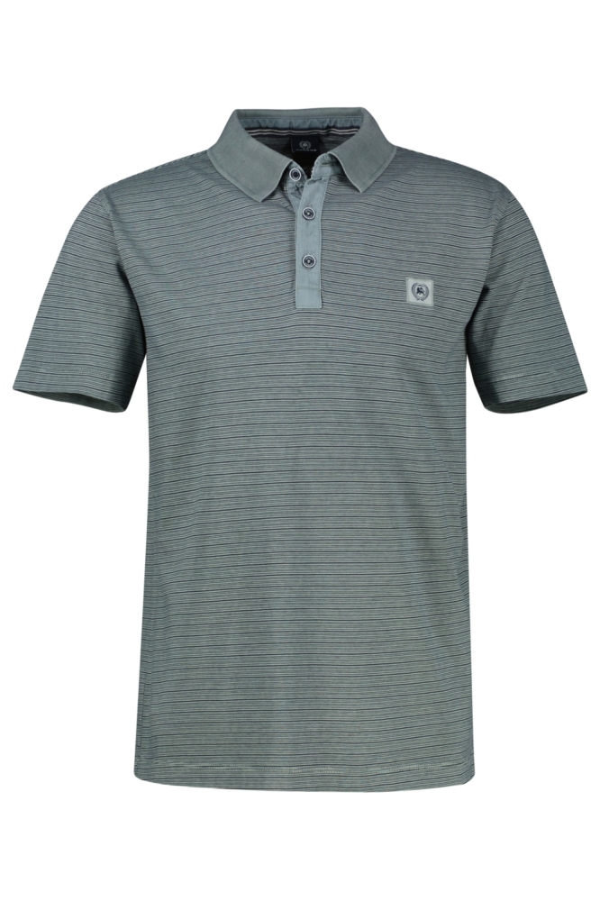 Lerros grijze heren polo | Vooraanzicht