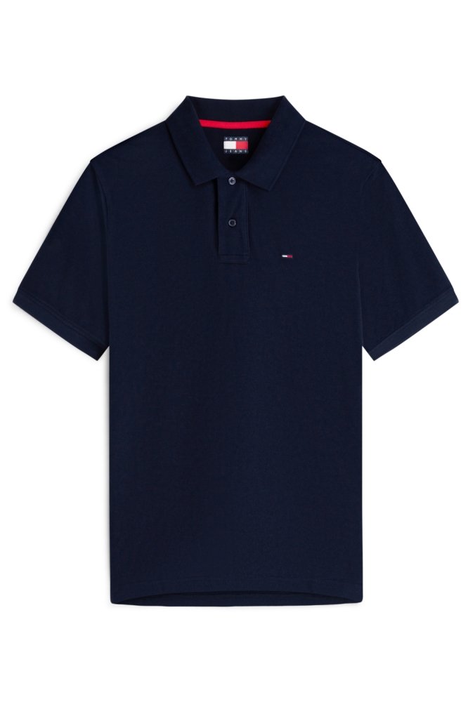 Tommy Jeans blauwe heren polo | Vooraanzicht