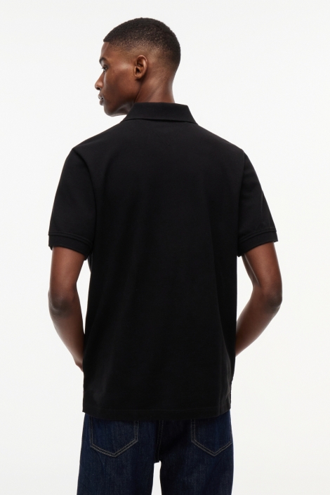 Tommy Jeans zwarte heren polo | Model achteraanzicht