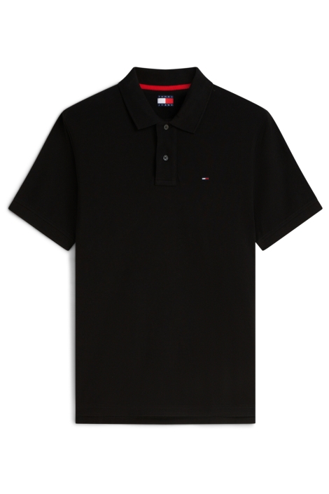 Tommy Jeans zwarte heren polo | Vooraanzicht