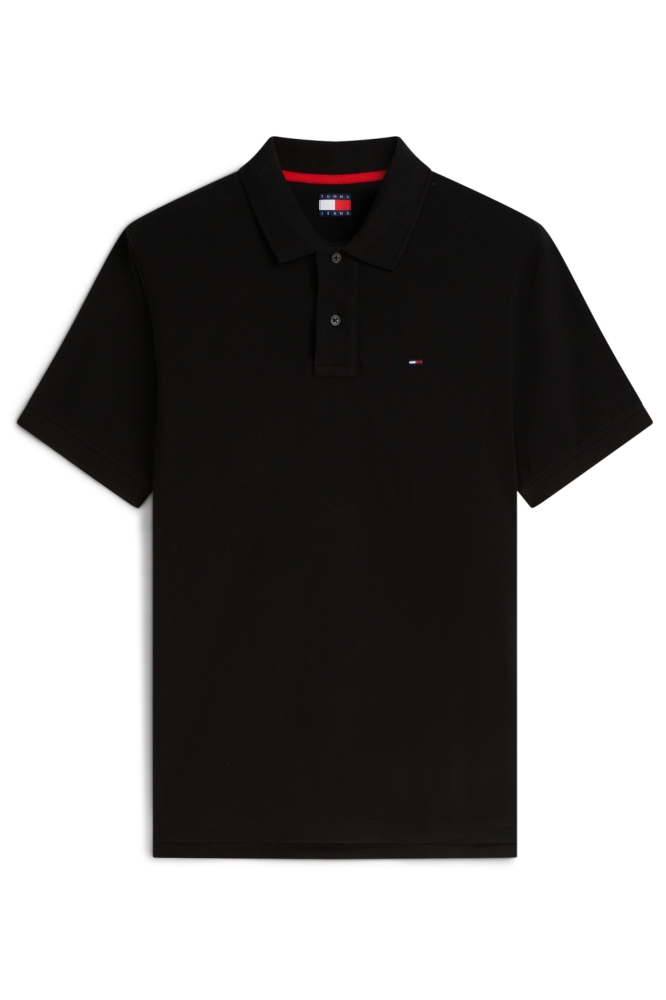 Tommy Jeans zwarte heren polo | Vooraanzicht