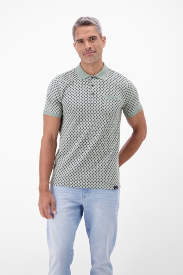 Lerros polo 1/2 arm Grijs