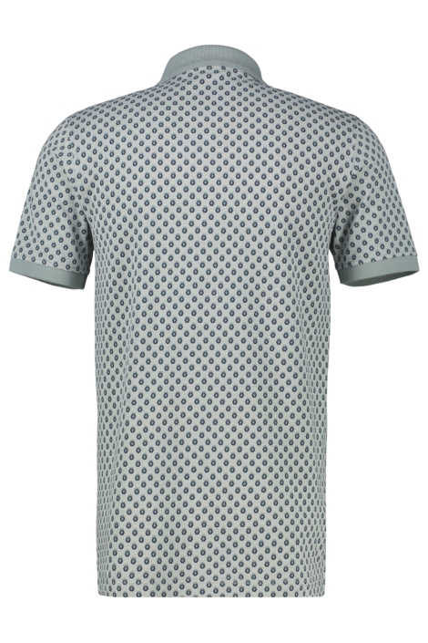 Lerros grijze heren polo | Achteraanzicht