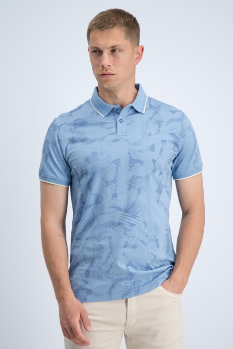 Gabbiano blauwe heren polo | Model vooraanzicht