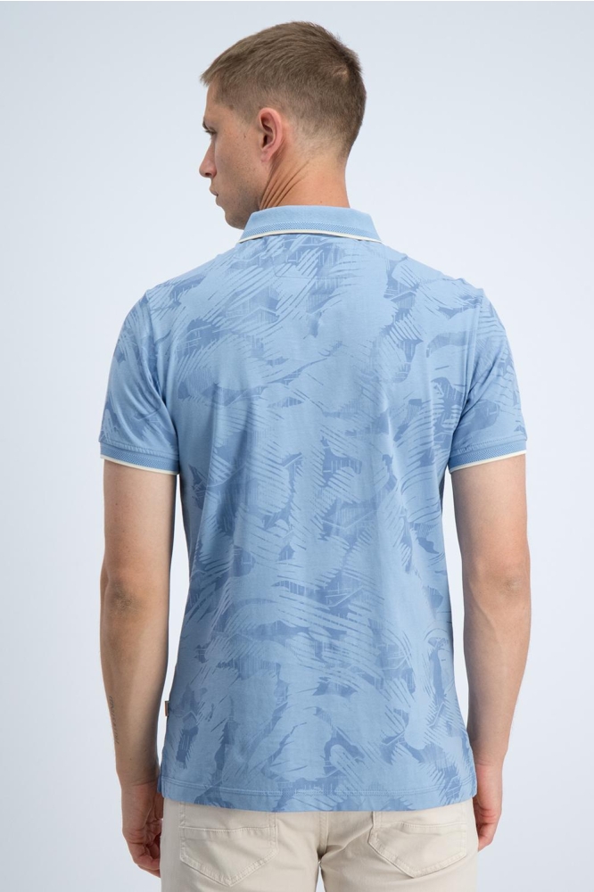 Gabbiano blauwe heren polo | Model achteraanzicht